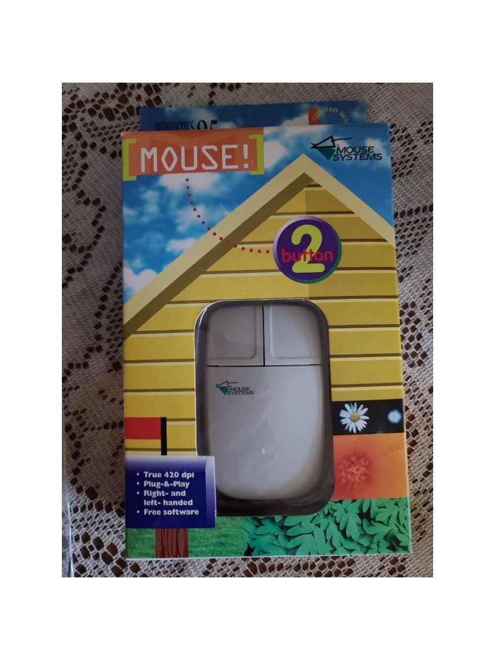 Mouse Systems 2-Button White Serial Mouse Vintage